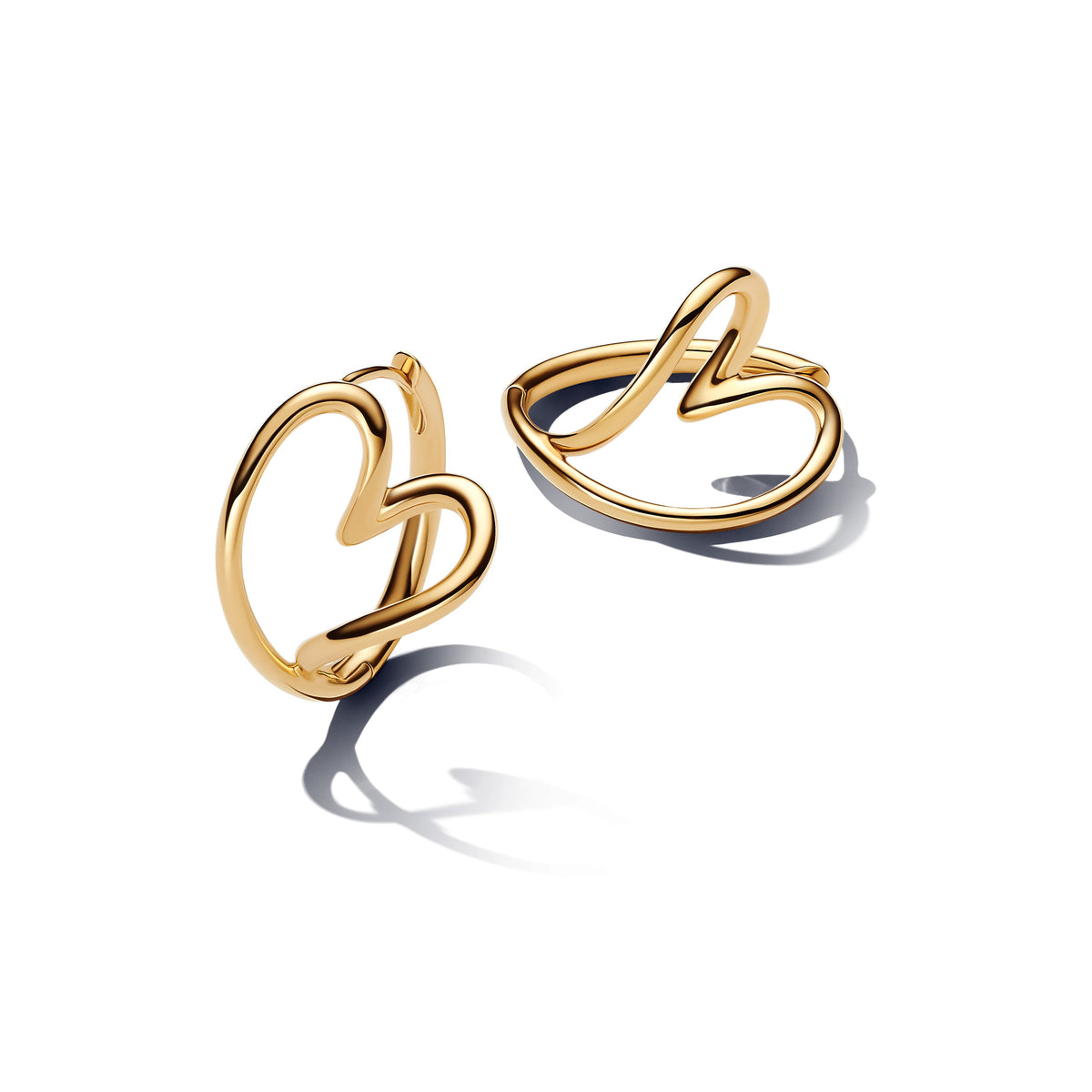Hoop Earrings – 14k Gold-Plated – Organically Shaped Heart