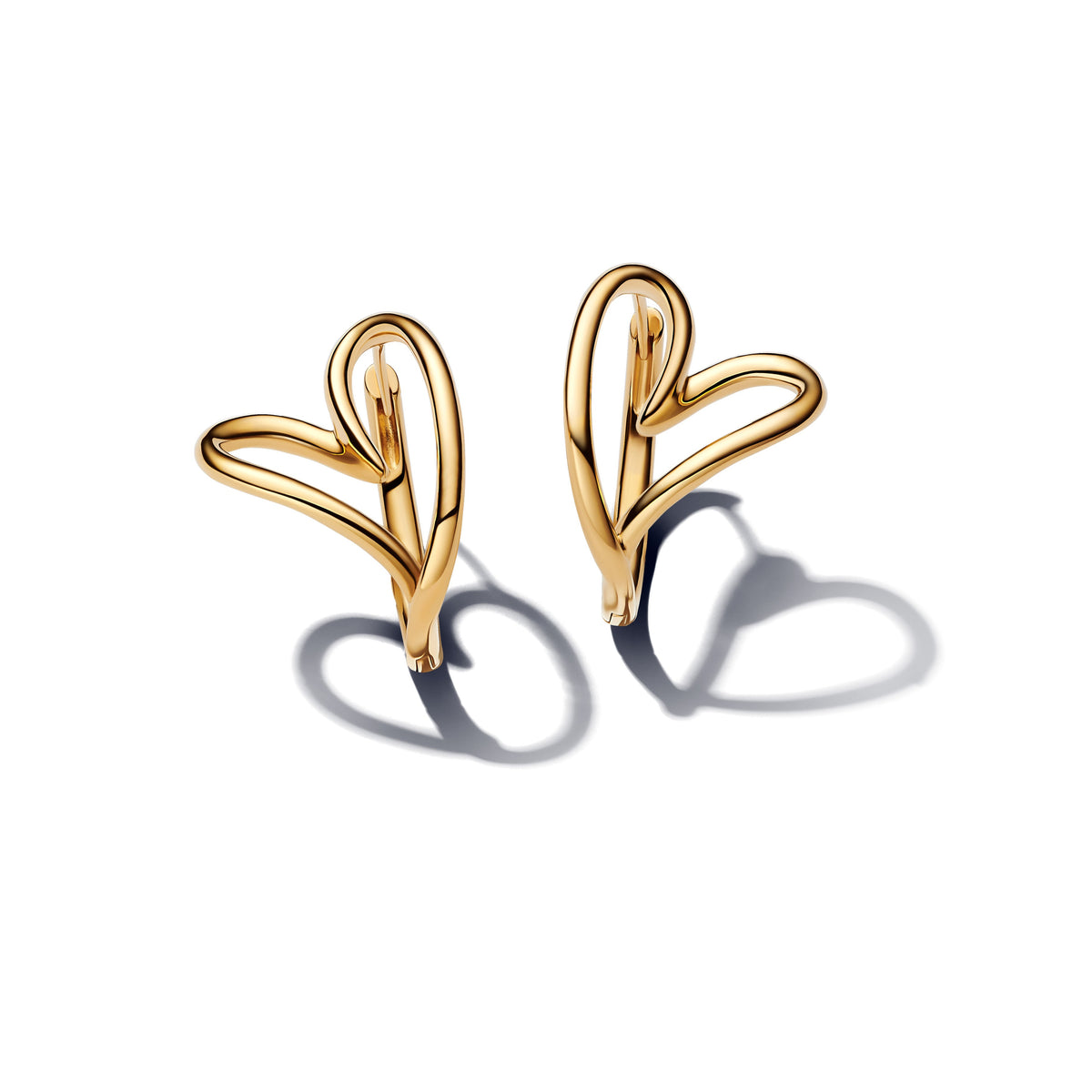 Hoop Earrings – 14k Gold-Plated – Organically Shaped Heart