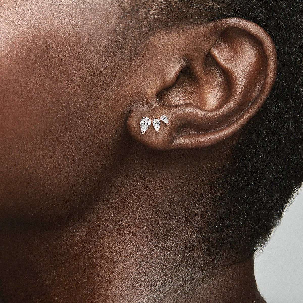 Stud Earrings – 14k Rose Gold-Plated – Sparkling Pear