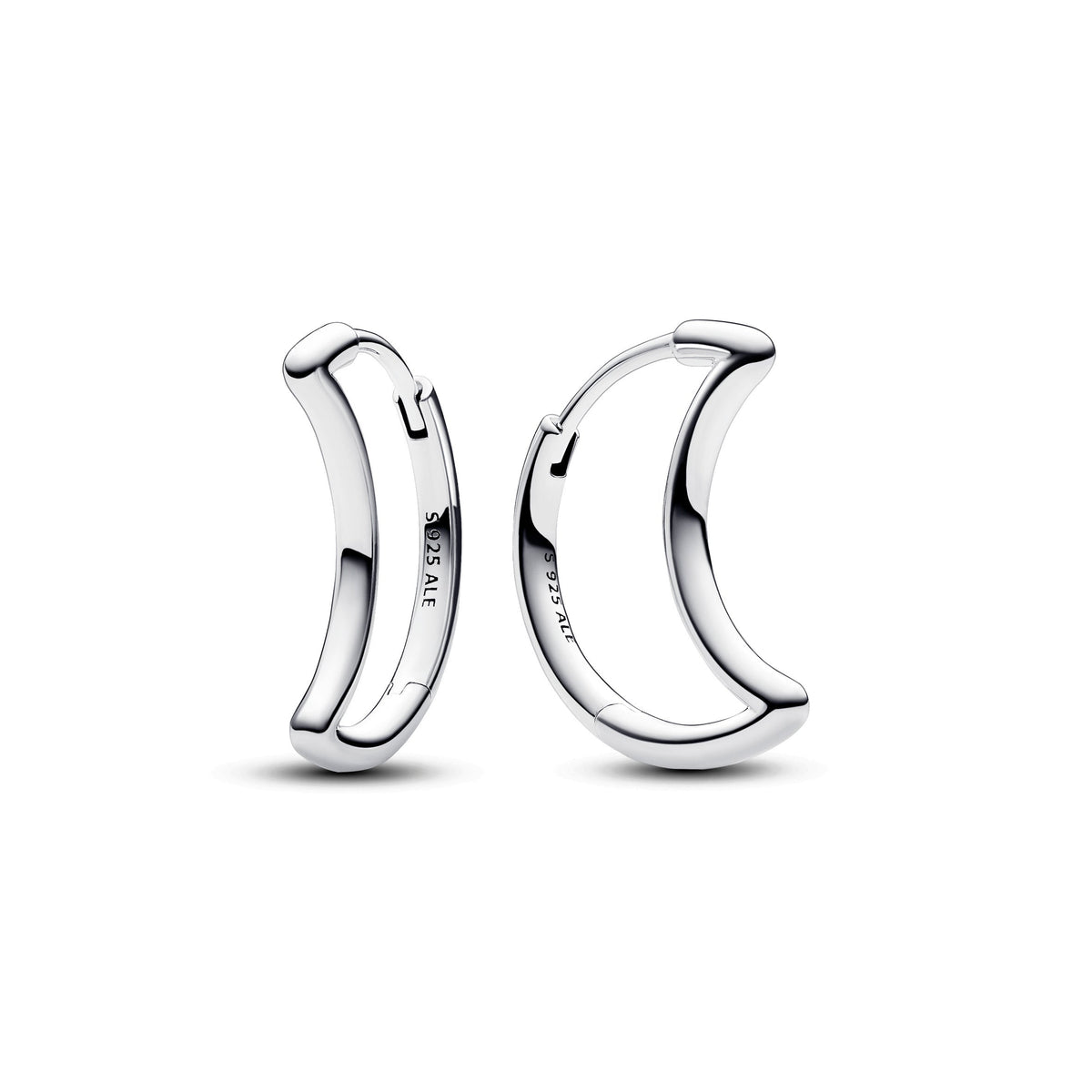 Hoop Earrings – Sterling Silver – Moon