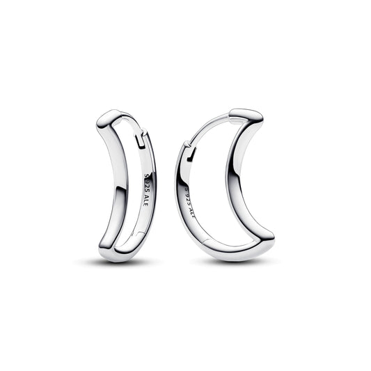 Hoop Earrings – Sterling Silver – Moon