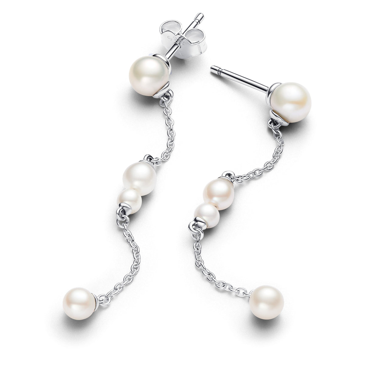 Drop Earrings – Sterling Silver – Treated Freshwater Cultured Pearl