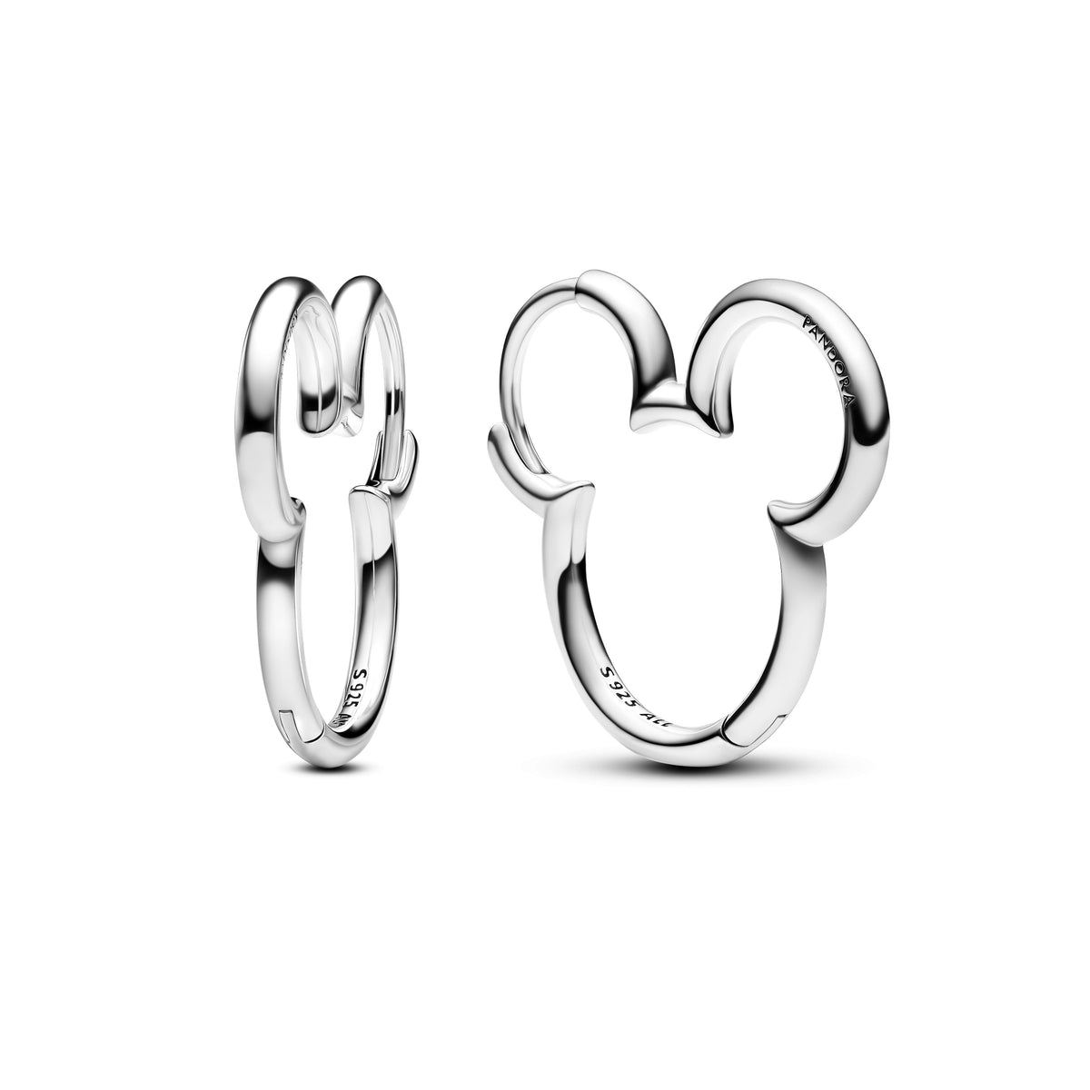 Hoop Earrings – Sterling Silver – Disney Mickey Mouse Silhouette