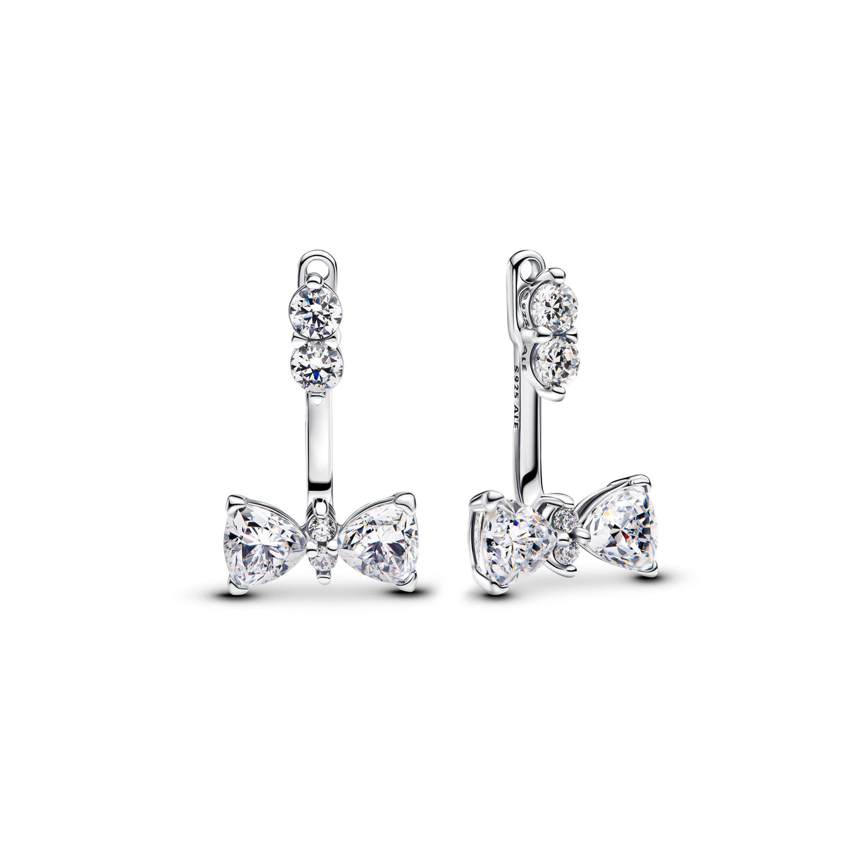 Drop Earrings – Sterling Silver – Sparkling Bow