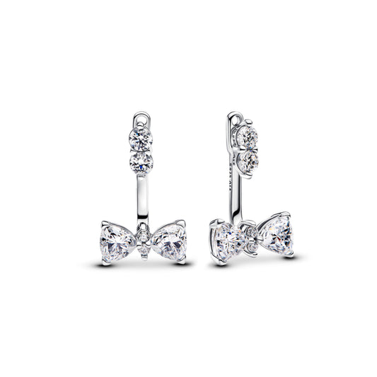 Drop Earrings – Sterling Silver – Sparkling Bow