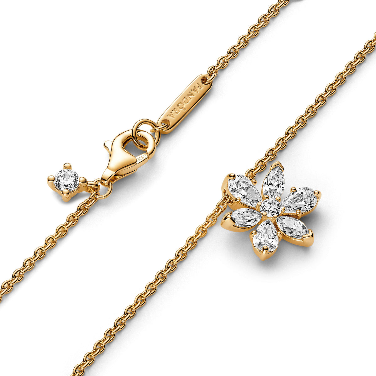 Pendant Necklace – 14k Gold-Plated – Sparkling Herbarium Cluster