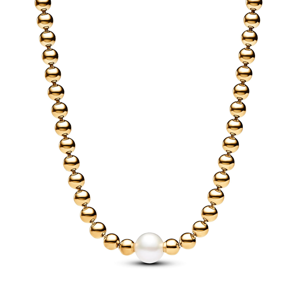 Necklace – 14k Gold-Plated – Treated Freshwater Cultured Pearl & Beads Collier