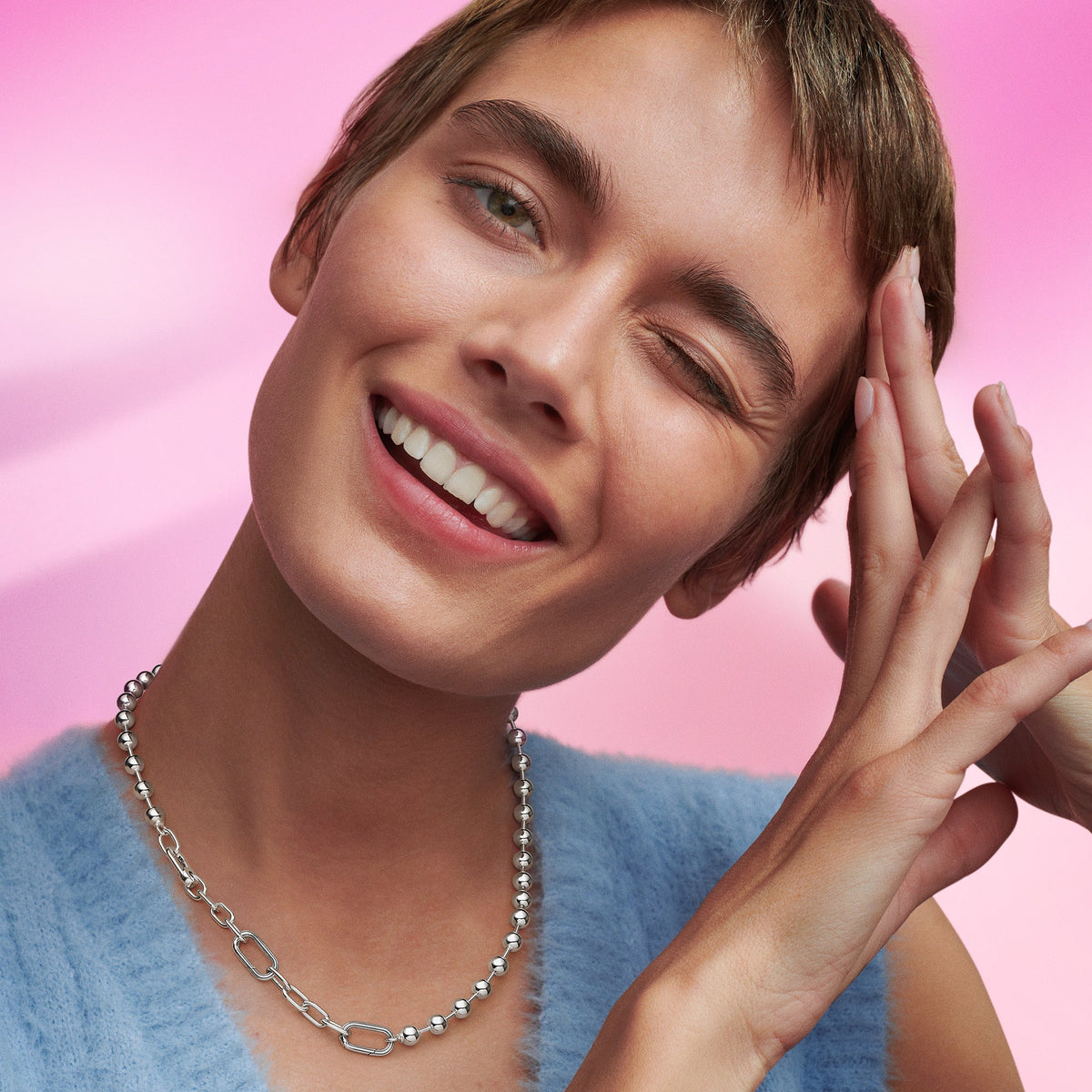 Chain Necklace – Sterling Silver – Pandora ME Metal Bead & Link