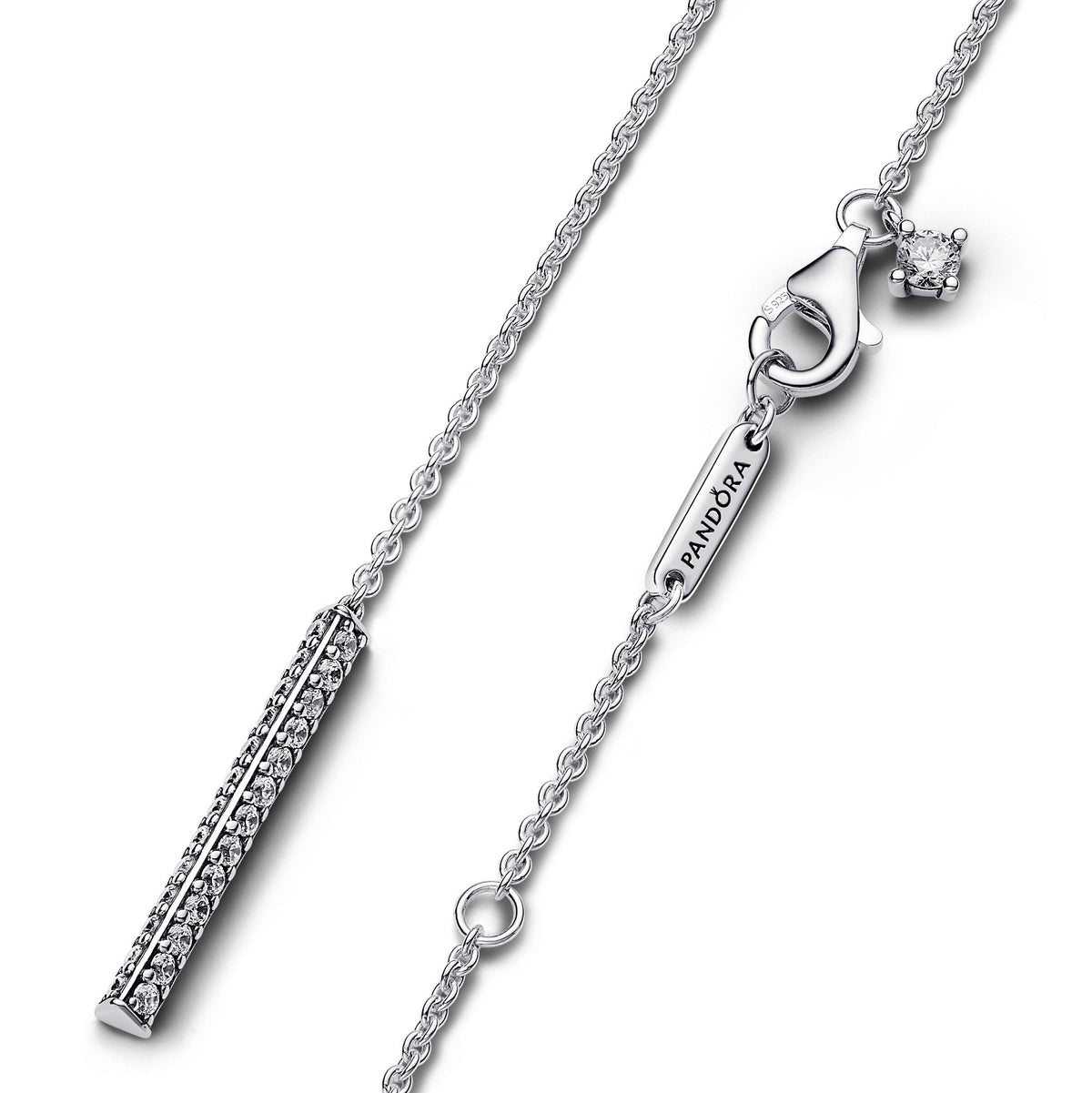Necklace – Sterling Silver – Pandora Timeless Pavé Prism Drop