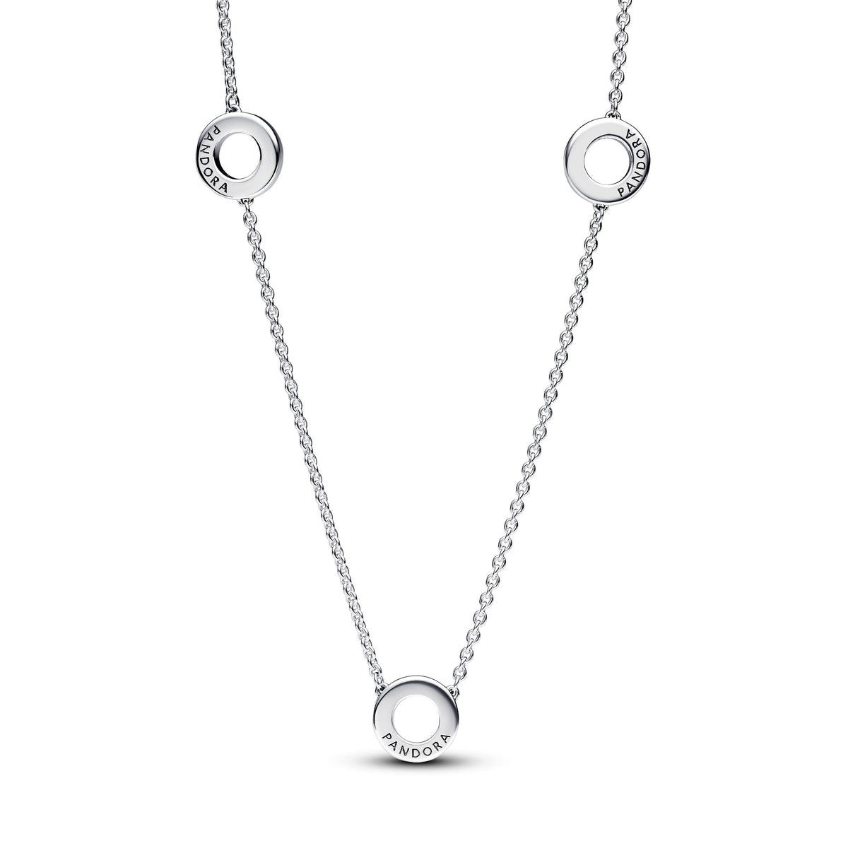 Chain Necklace – Sterling Silver – Pavé Circles
