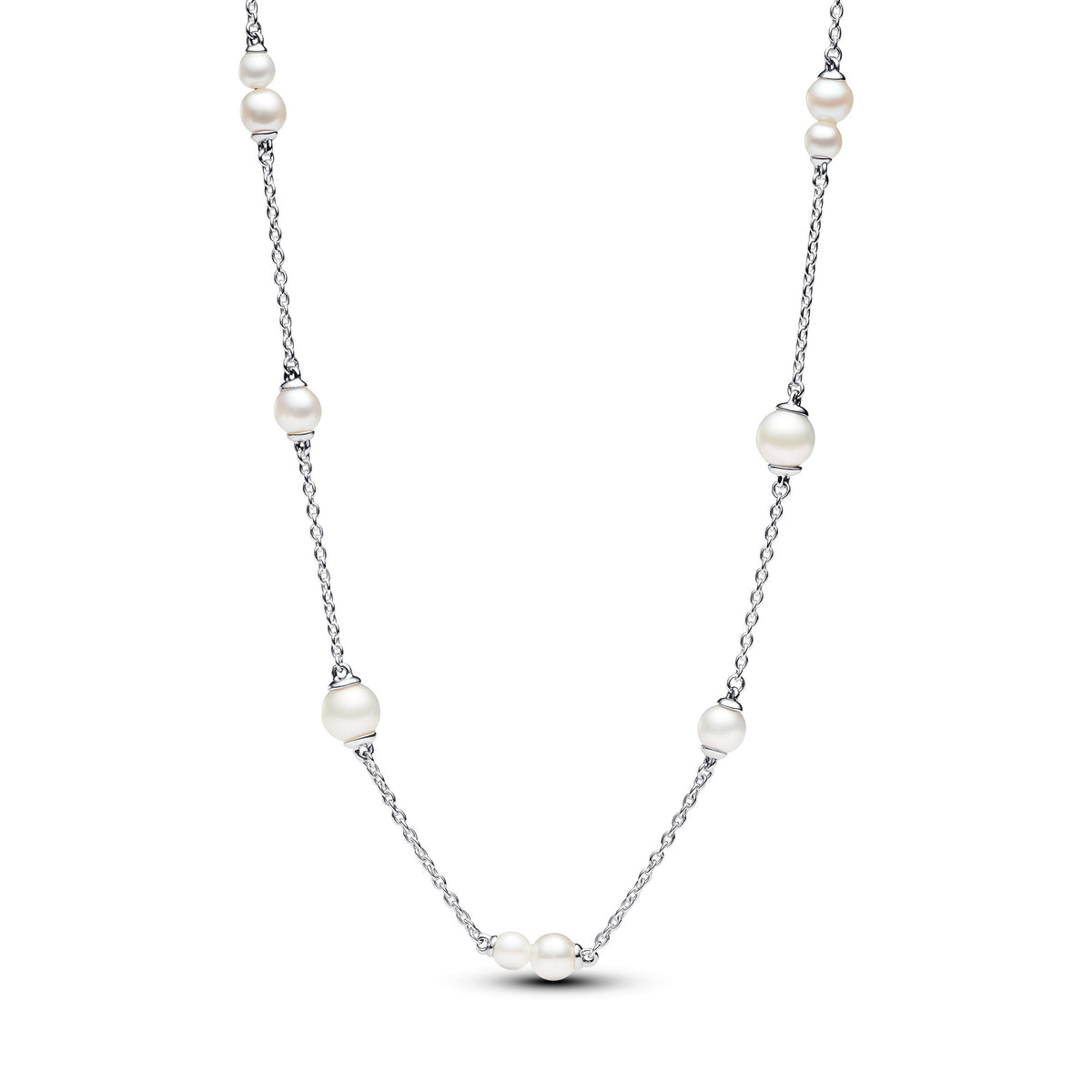 Chain Necklace – Sterling Silver – Treated Freshwater Cultured Pearl Station