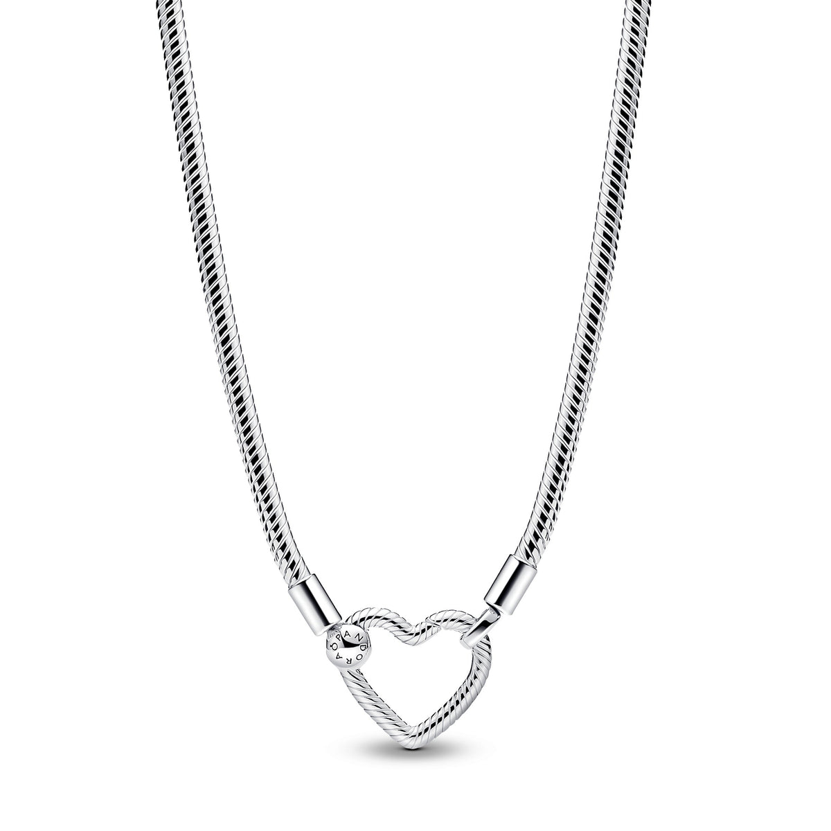 Chain Necklace – Sterling Silver – Heart Closure Snake