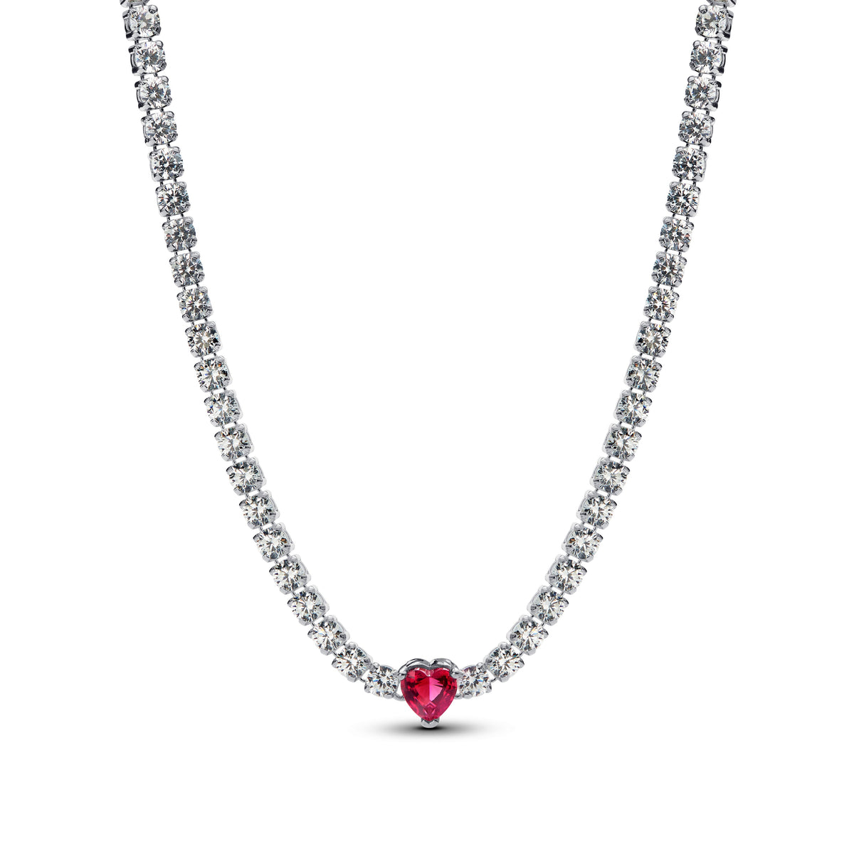 Necklace – Sterling Silver – Halo Heart Choker