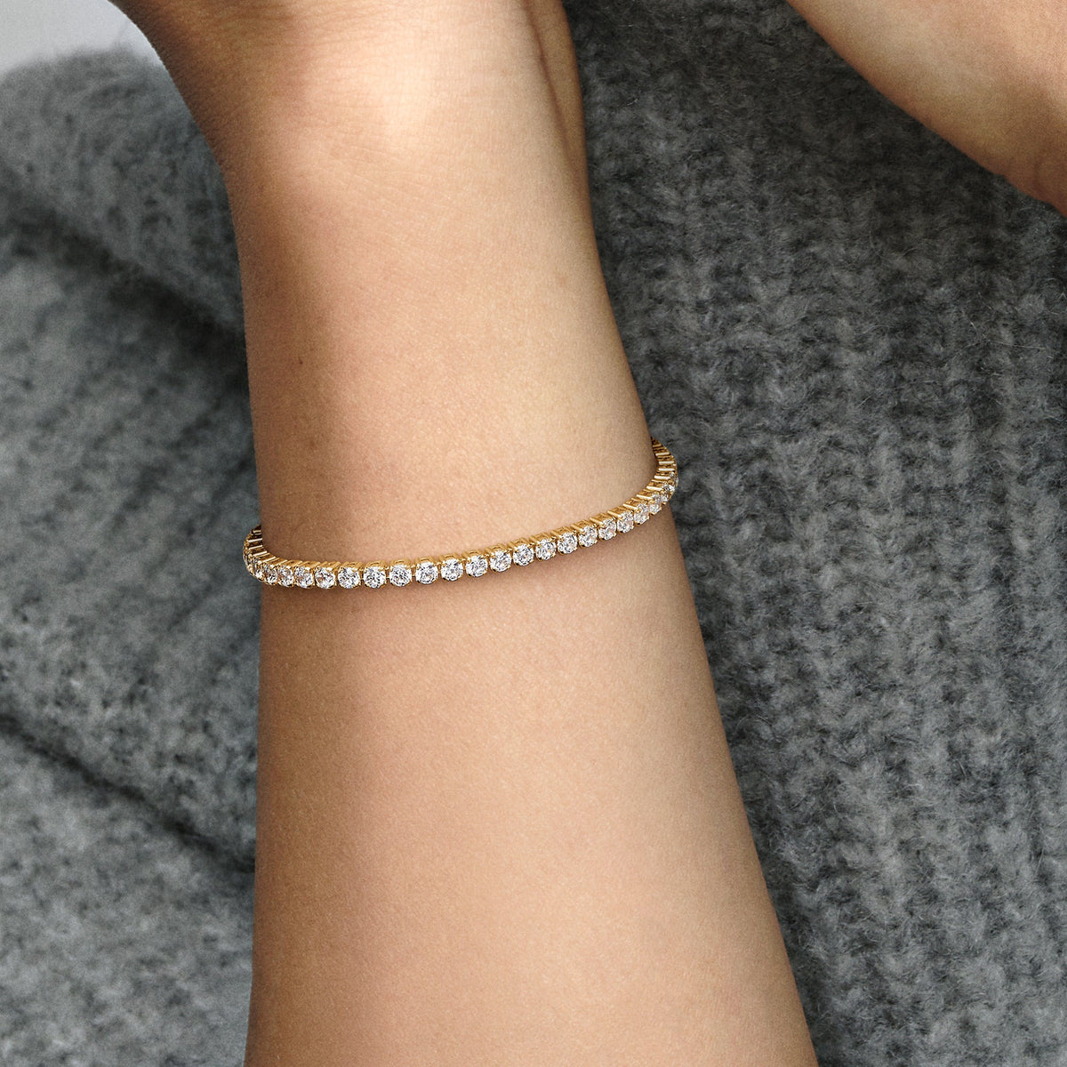 Bracelet – 14k Gold-Plated – Sparkling Tennis