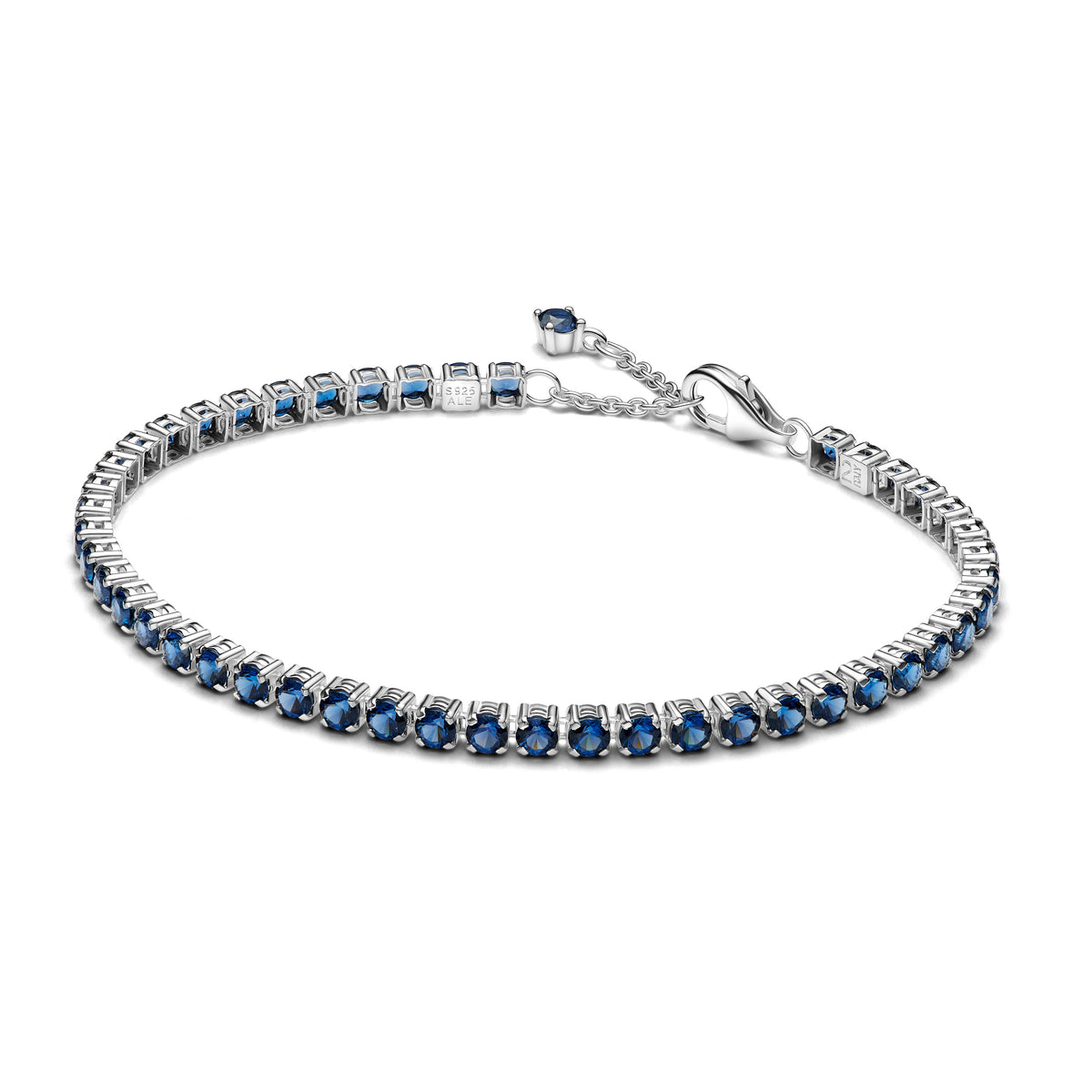 Bracelet – Sterling Silver – Sparkling Blue Tennis