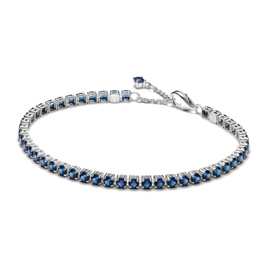 Bracelet – Sterling Silver – Sparkling Blue Tennis
