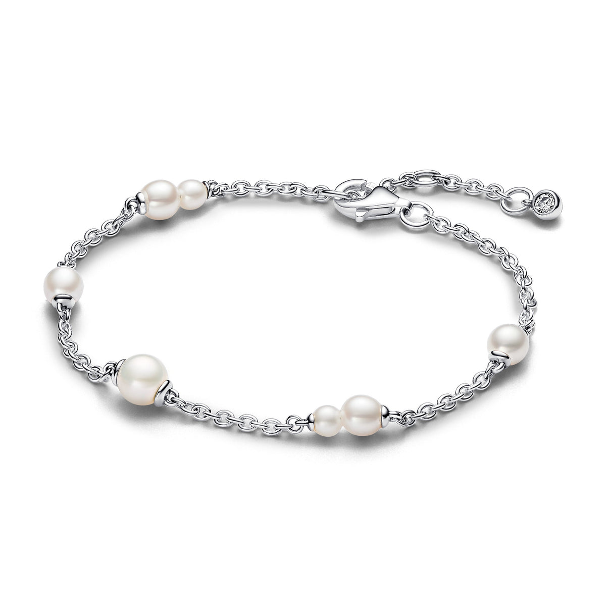Chain Bracelet – Sterling Silver – Treated Freshwater Cultured Pearl Station