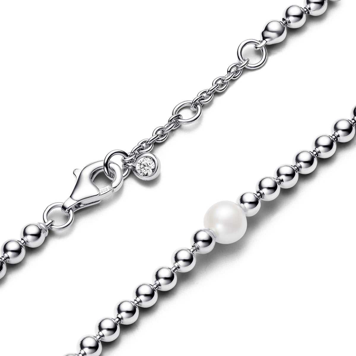 Bracelet – Sterling Silver – Treated Freshwater Cultured Pearl & Beads