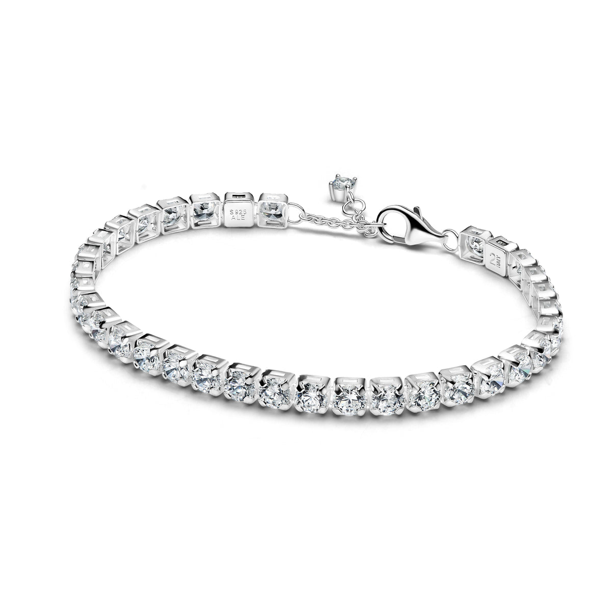 Bracelet – Sterling Silver – Sparkling Bold Tennis