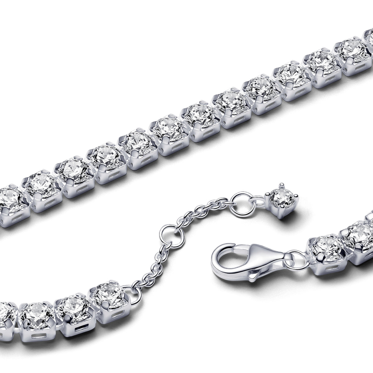 Bracelet – Sterling Silver – Sparkling Bold Tennis