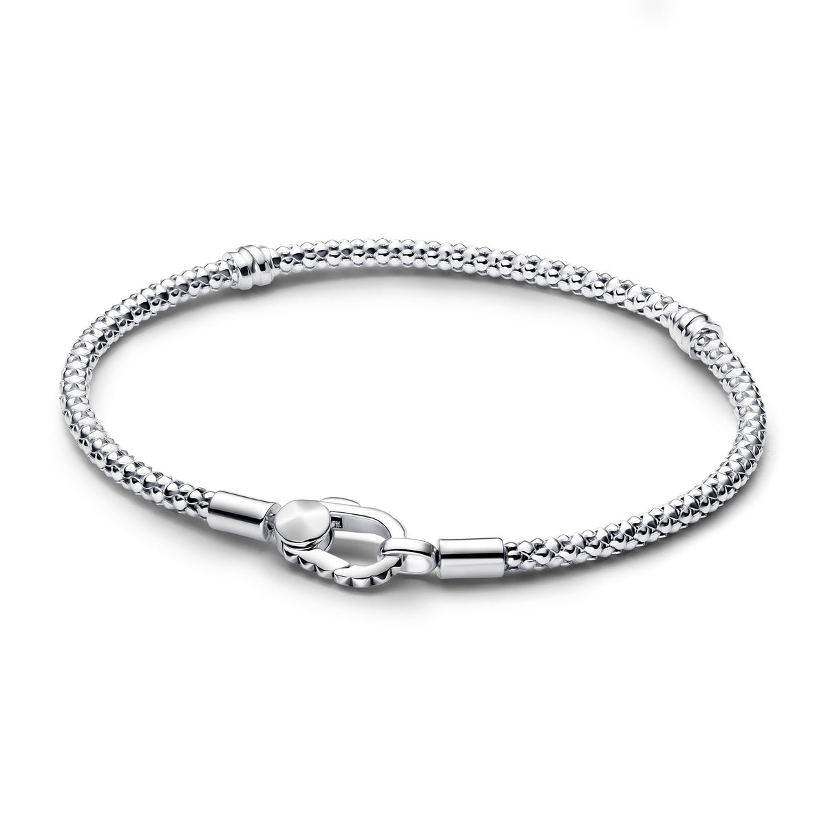 Chain Bracelet – Sterling Silver – Studded Clasp &