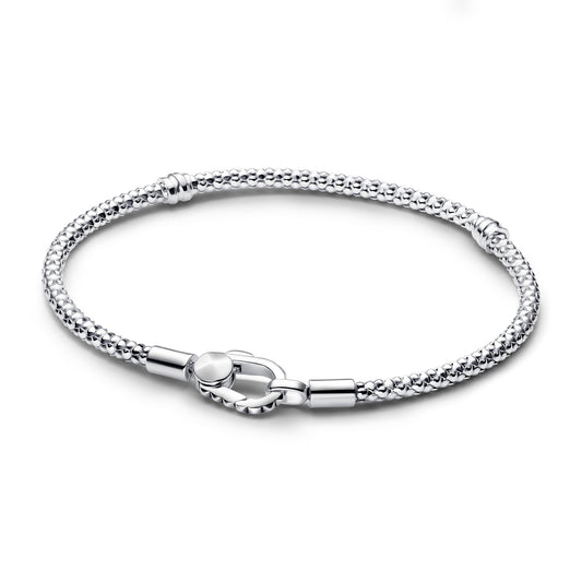 Chain Bracelet – Sterling Silver – Studded Clasp &