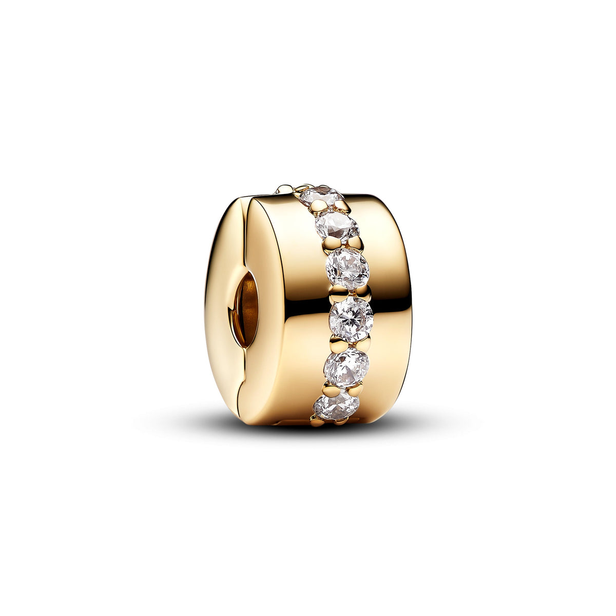 Clip Charm – 14k Gold-Plated – Clear Sparkling Row