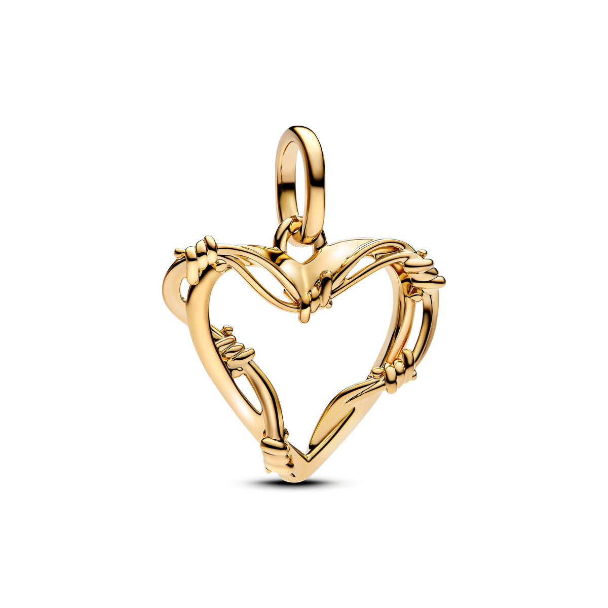 Dangle Charm – 14k Gold-Plated – Wire Heart