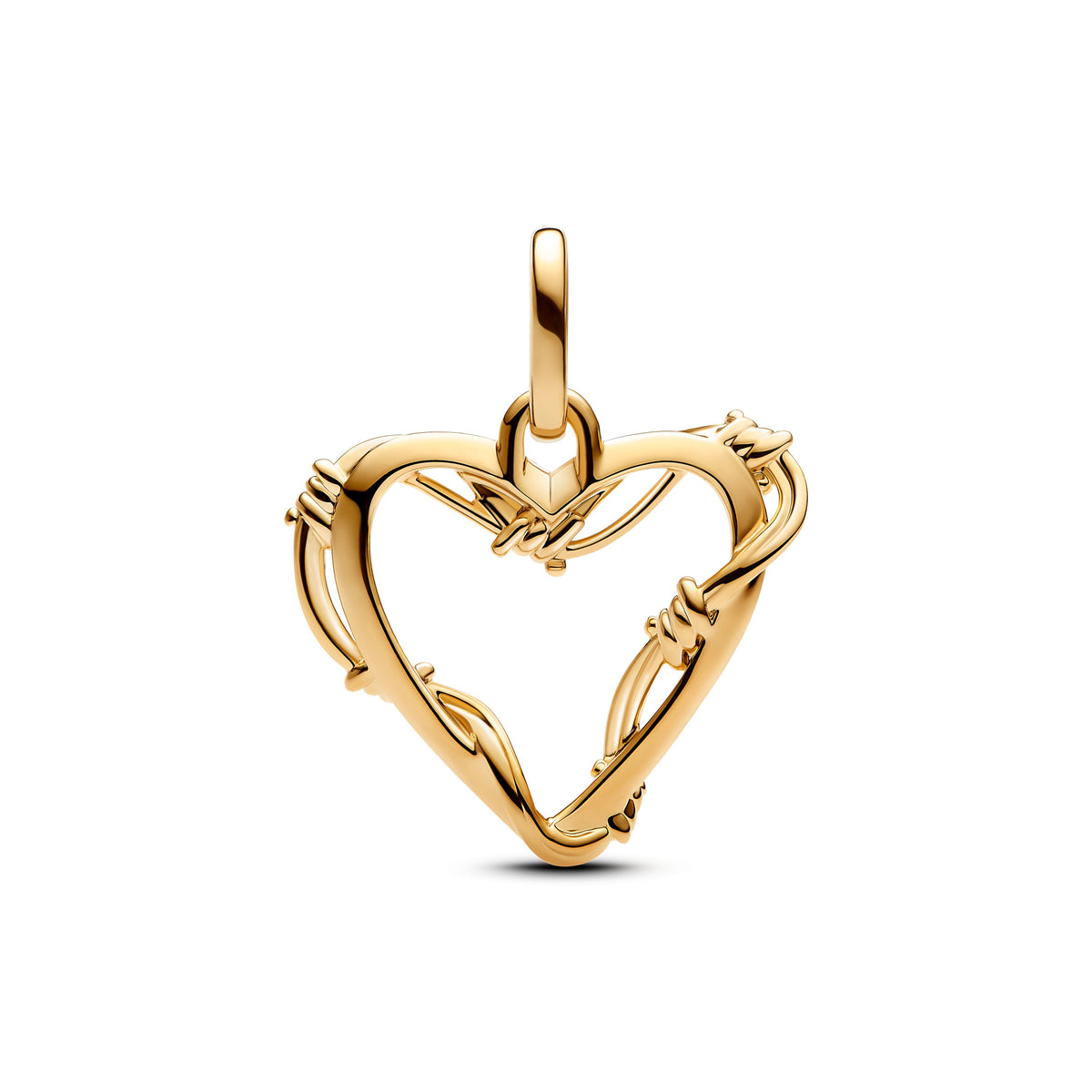Dangle Charm – 14k Gold-Plated – Wire Heart