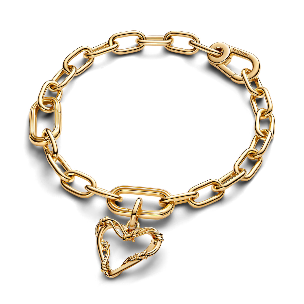 Dangle Charm – 14k Gold-Plated – Wire Heart