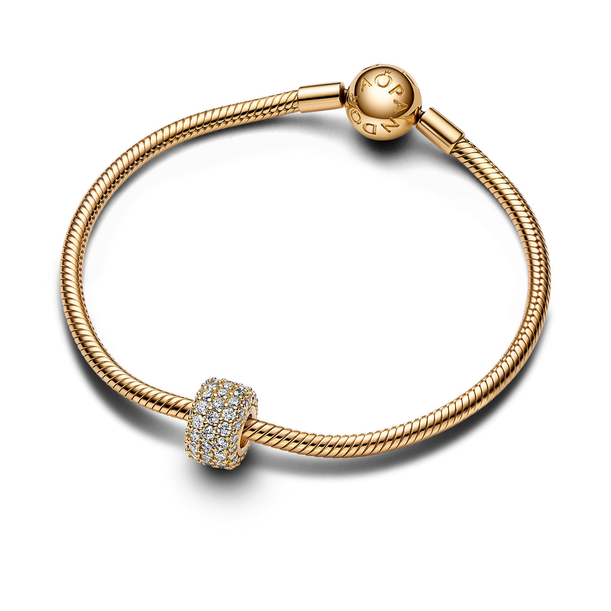 Charm – 14k Gold-Plated – Sparkling Pavé Triple-row