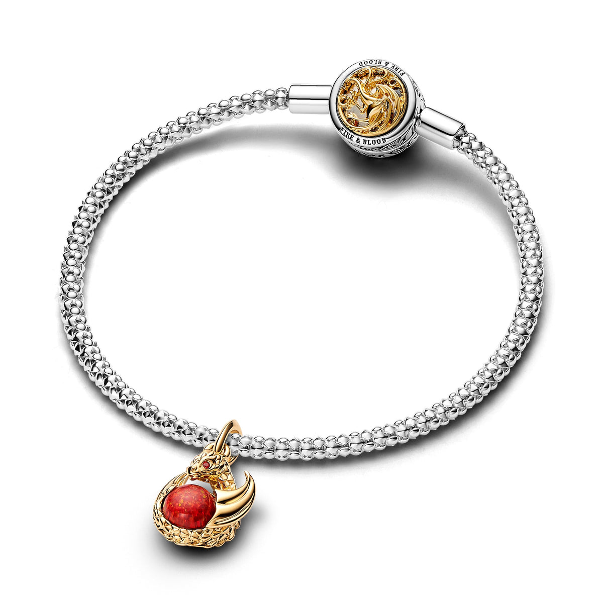 Dangle Charm – 14k Gold-Plated – Game of Thrones Dragon Fire
