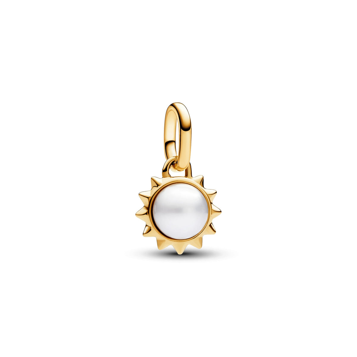 Dangle Charm – 14k Gold-Plated – Pandora ME Treated Freshwater Cultured Pearl Sun Mini