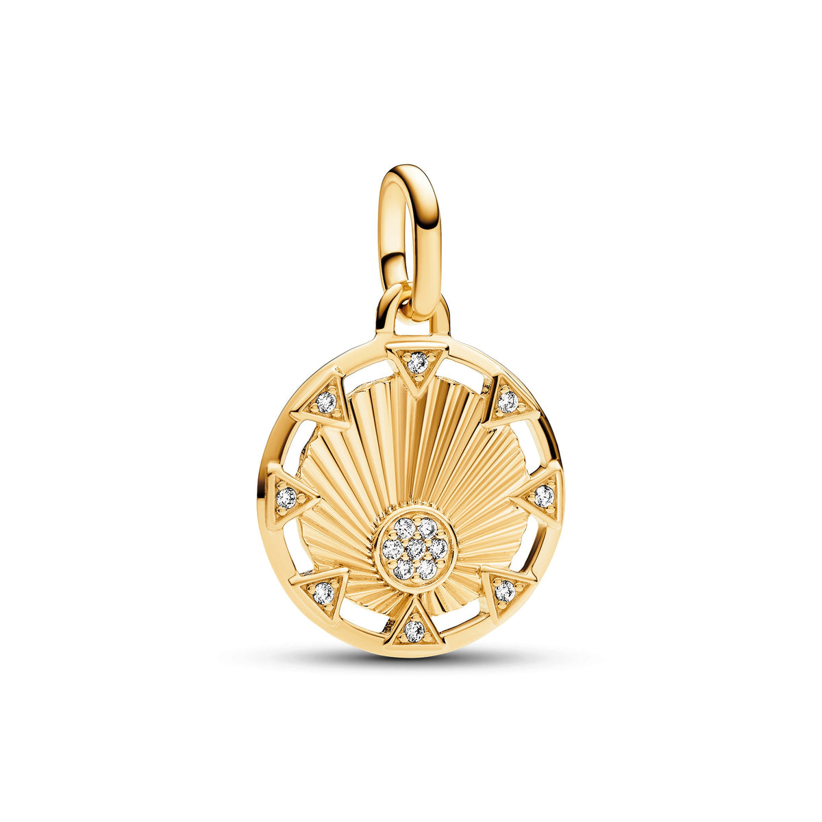 Charm – 14k Gold-Plated – Pandora ME Power of the Light Sun Medallion
