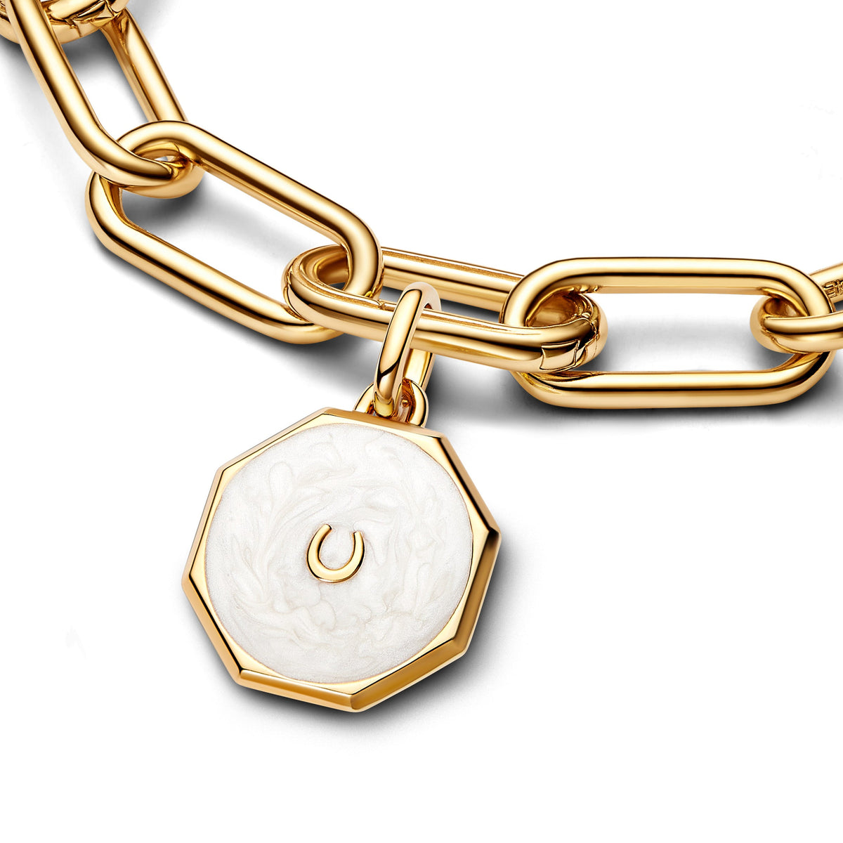 Charm – 14k Gold-Plated – Pandora ME Lucky Horseshoe Medallion