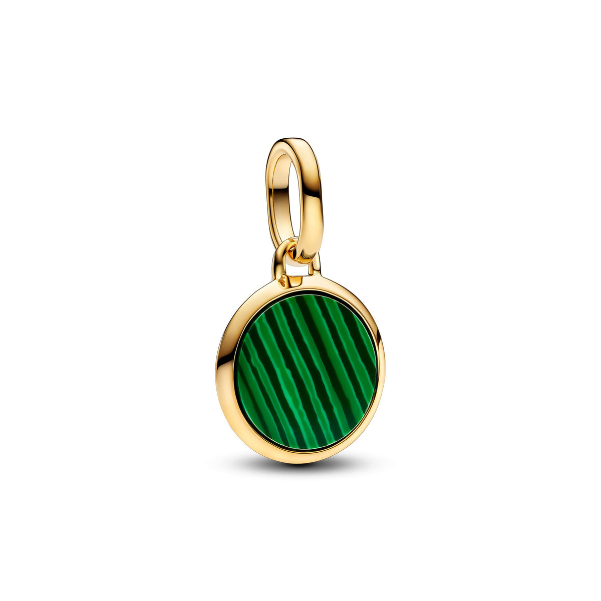 Charm – 14k Gold-Plated – Green Engravable Mini Medallion