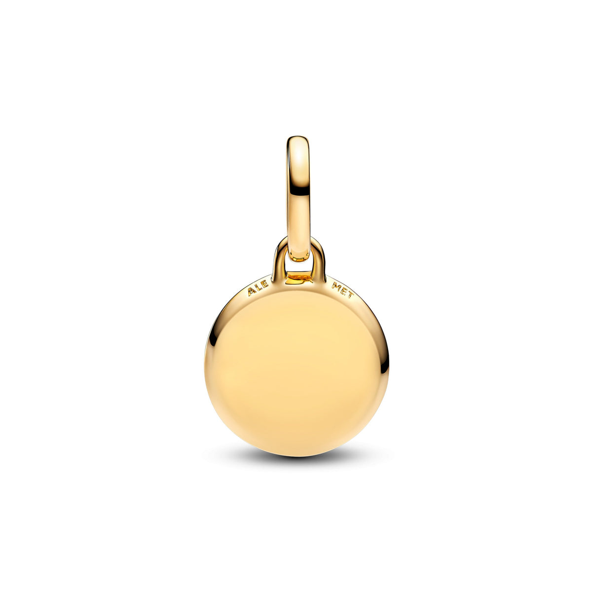 Charm – 14k Gold-Plated – Green Engravable Mini Medallion