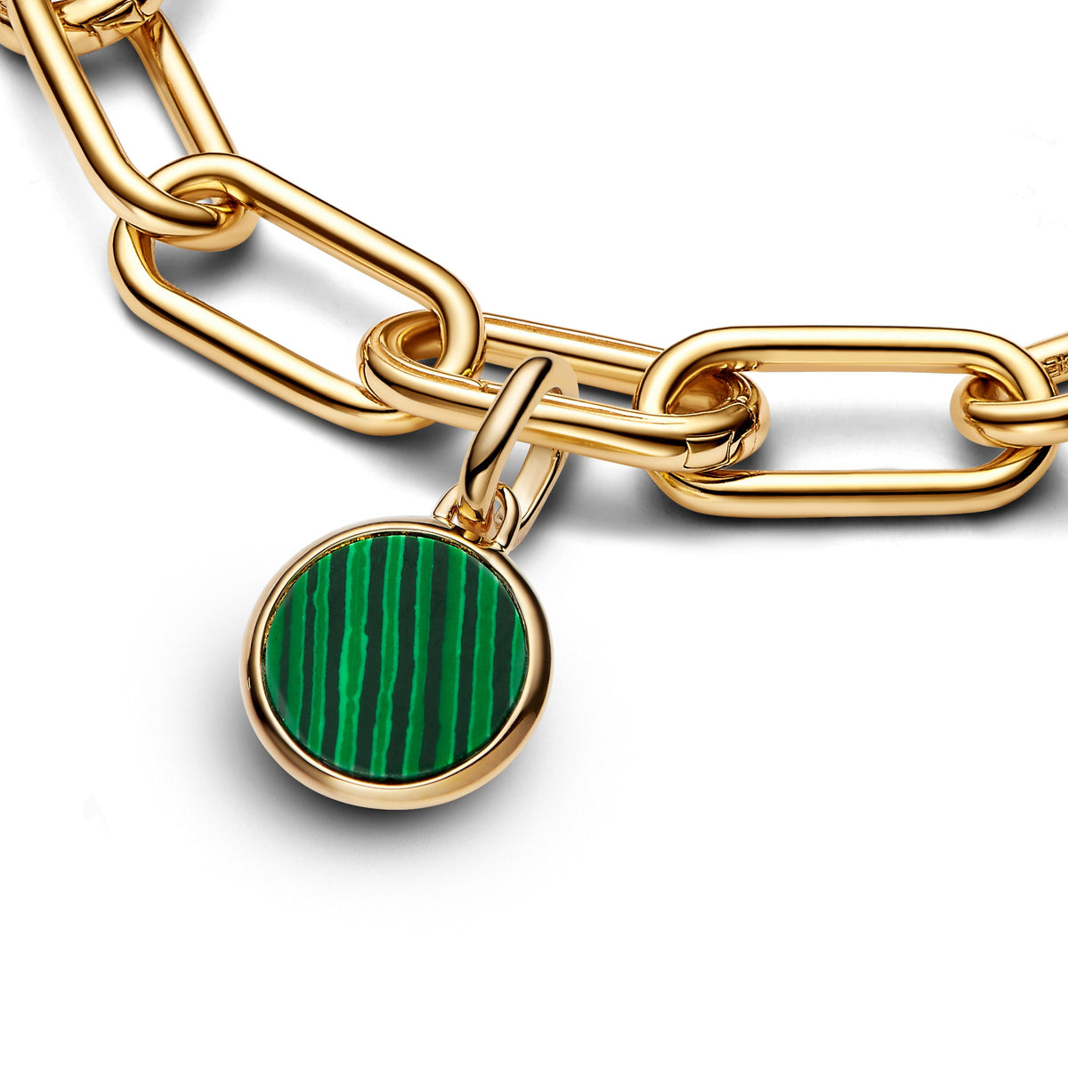 Charm – 14k Gold-Plated – Green Engravable Mini Medallion
