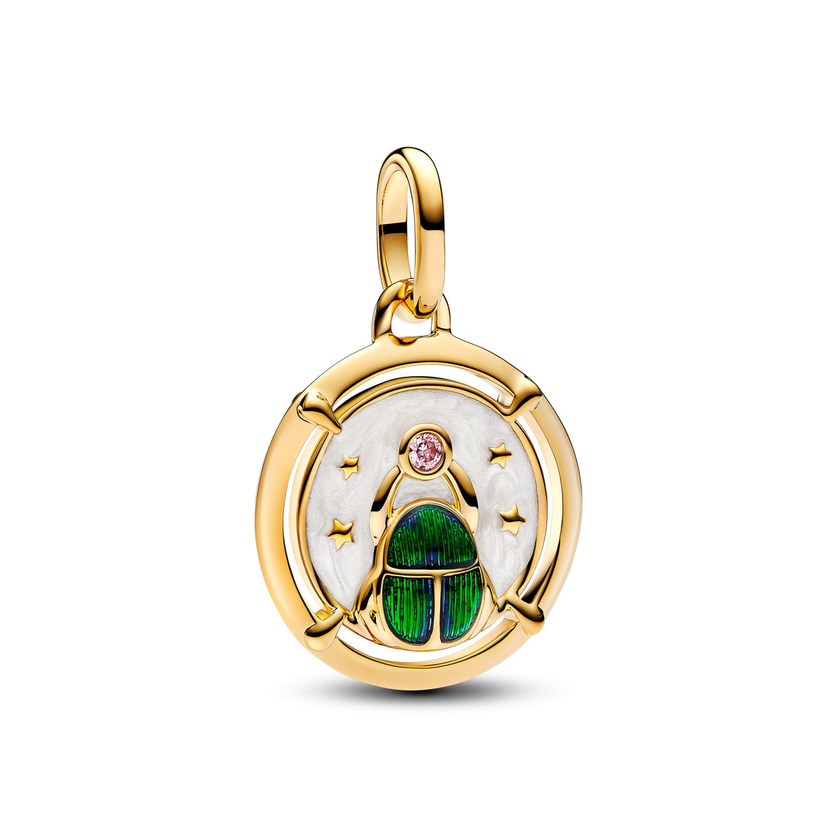 Charm – 14k Gold-Plated – Scarab Beetle Medallion