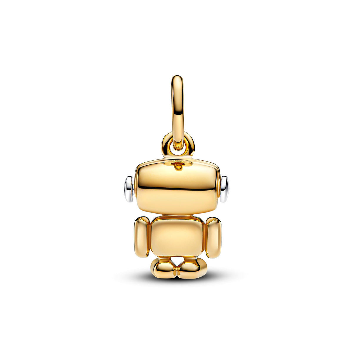Dangle Charm – 14k Gold-Plated – Spinnable Face Robot