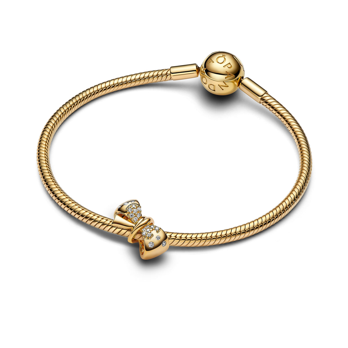 Charm – 14k Gold-Plated – Sparkling Bow