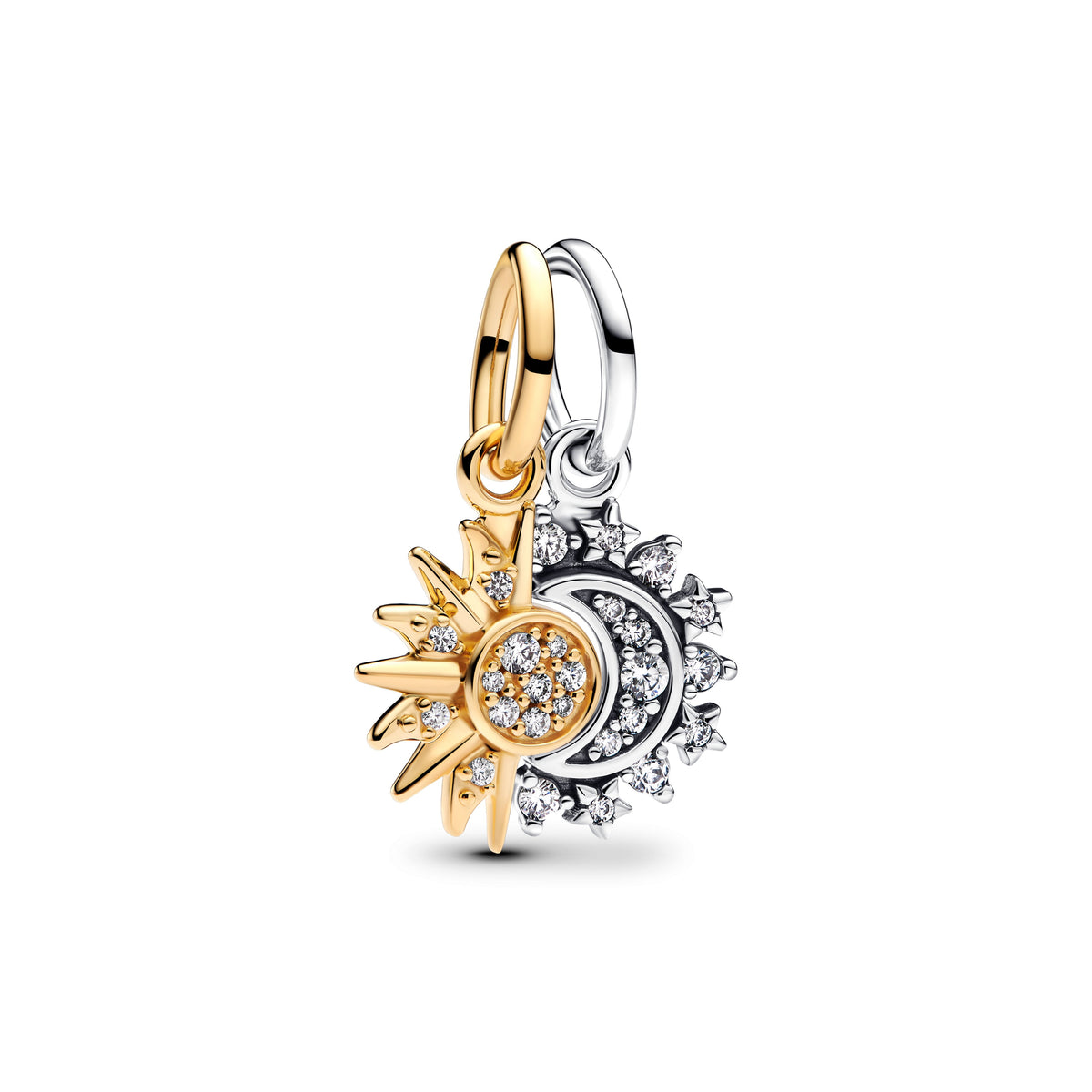 Dangle Charm – 14k Gold-Plated – Splittable Sun & Moon