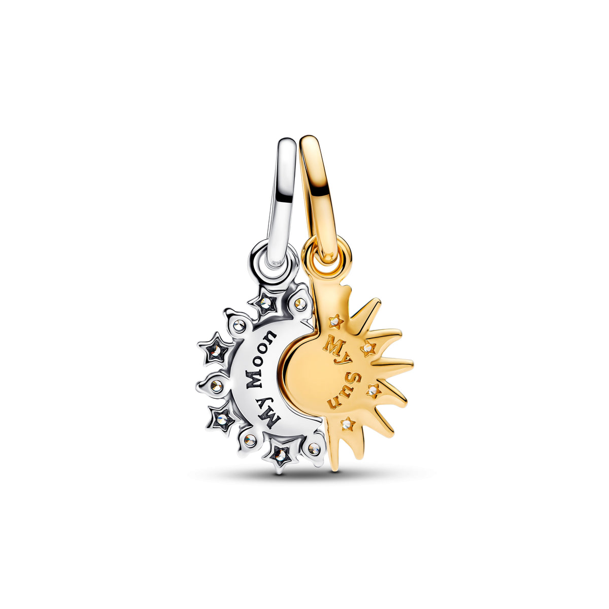 Dangle Charm – 14k Gold-Plated – Splittable Sun & Moon