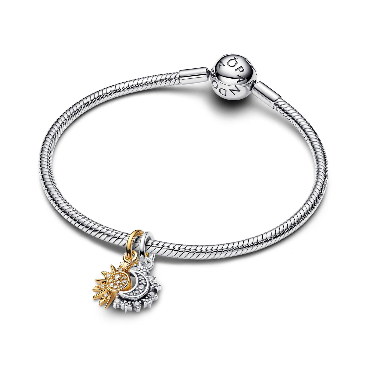 Dangle Charm – 14k Gold-Plated – Splittable Sun & Moon