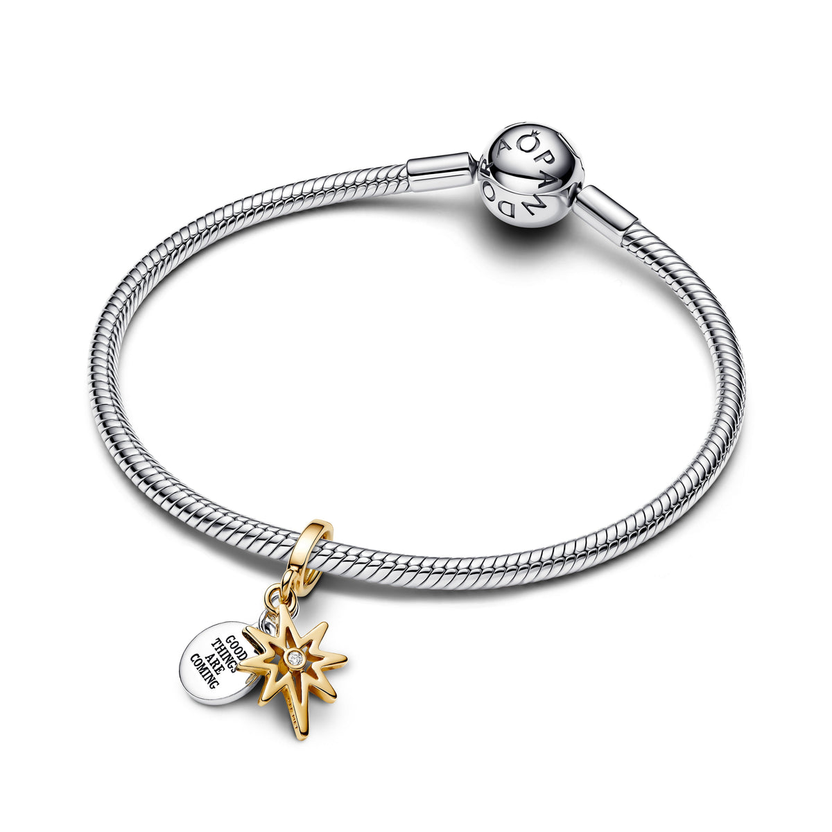 Dangle Charm – 14k Gold-Plated – Engravable North Star Lab-grown Diamond