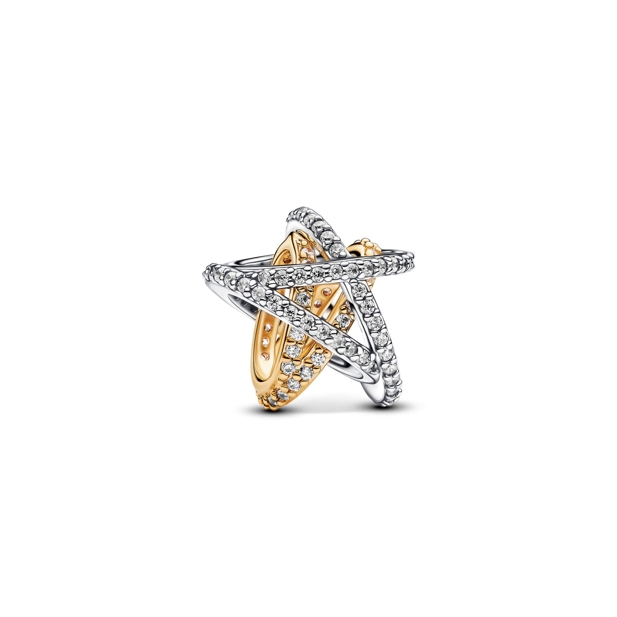 Charm – 14k Gold-Plated – Sparkling Crossover Star