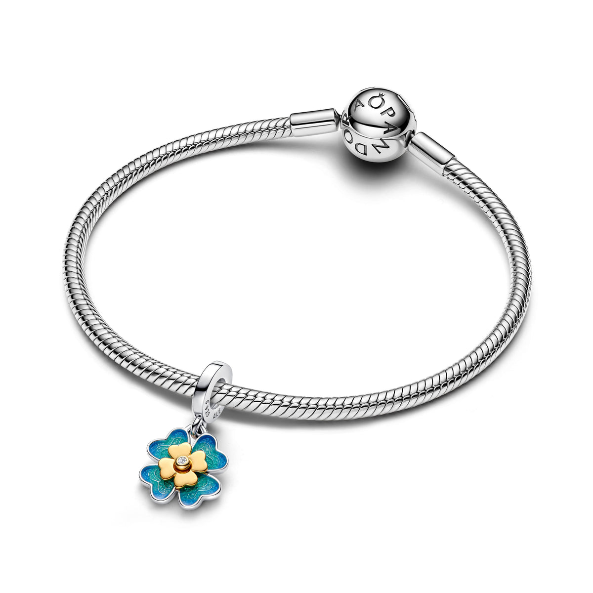 Dangle Charm – 14k Gold-Plated – 2025 Four Leaf Clover Lab-Grown Diamond