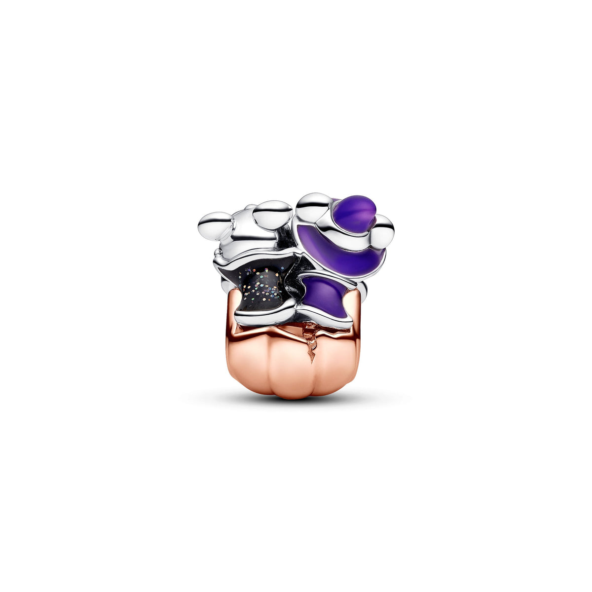 Charm – 14k Rose Gold-Plated – Disney Mickey Mouse & Minnie Mouse Halloween Pumpkin