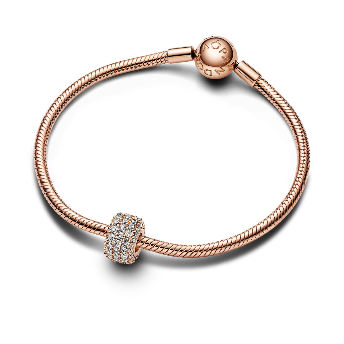 Charm – 14k Rose Gold-Plated – Sparkling Pavé Triple-row in 14k Rose Gold-Plated