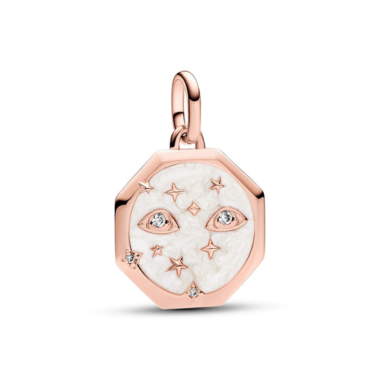 Charm – 14k Rose Gold-Plated – Pandora ME Sparkling Eyes Medallion